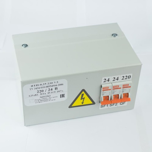 Ящик с понижающим трансформатором ЯТП 0.4 220/24В (3 авт. выкл.) Кострома ОС0000015498