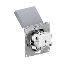 Розетка СП Эпика 16А IP44 с заземл. защ. шторки c крышкой механизм алюм. EKF UP1-SOA-111-44