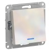 Переключатель проходной 1-кл. СП AtlasDesign 10А IP20 (сх. 6а) 10AX с подсветкой механизм жемчуж. SE