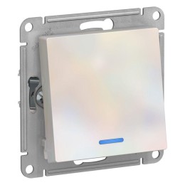 Переключатель проходной 1-кл. СП AtlasDesign 10А IP20 (сх. 6а) 10AX с подсветкой механизм жемчуж. SE
