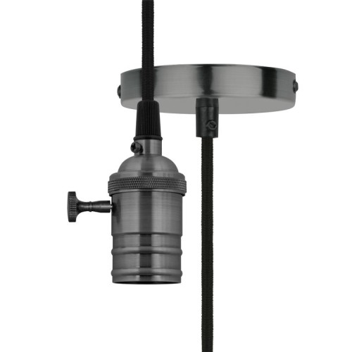 Патрон декоративный DLC-V-S24K/E27 TS/1M/BL PEARL BLACK Vintage провод 1м и крепление выкл. поворотн