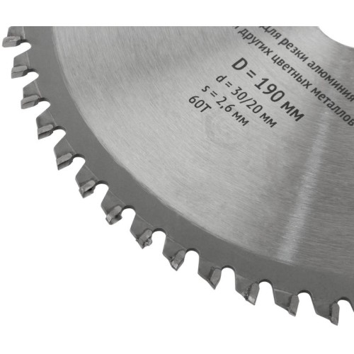 Диск пильный для циркулярных пил по алюминию 190х30/20х60T FIT 37788