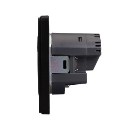 Розетка 1-м СП ROUND MIELE 16А с заземл. защ. шторки с USB A+C быстрой зарядки 5В/3А оникс Kranz KR-