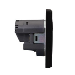 Розетка 1-м СП ROUND MIELE 16А с заземл. защ. шторки с USB A+C быстрой зарядки 5В/3А оникс Kranz KR-