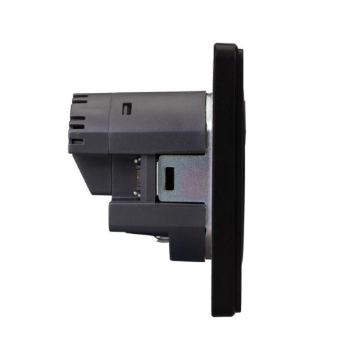 Розетка 1-м СП ROUND MIELE 16А с заземл. защ. шторки с USB A+C быстрой зарядки 5В/3А оникс Kranz KR-