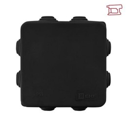 Коробка распаячная КМР-030-031 с крышкой наружная 85х85х40 8 мембранных вводов IP55 черн. EKF plc-km