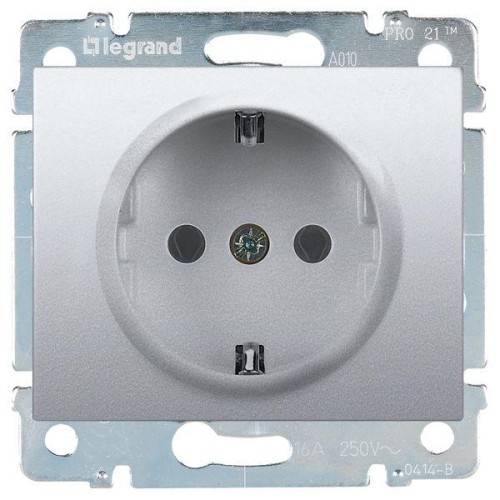 Розетка 1-м СП Galea Life 16А IP20 2P+E с заземл. защ. шторки немецк. стандарт с лицев. панелью меха
