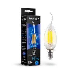 Лампа светодиодная Crystal Candle wind 6Вт 4000К E14 Voltega 7018
