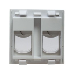 Панель лицевая 2 порта 45х45 Keystone шторки откидное маркировочное окно SUPRLAN 10-0302