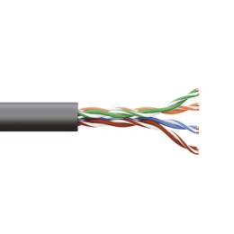 Кабель витая пара U/UTP кат.5E 4 пары 24 AWG solid внешн. LDPE черн. TERACOM PRO EKF TRP-5EUTP-04PE-