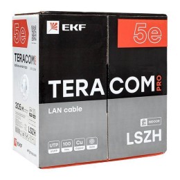 Кабель витая пара U/UTP кат.5E 4 пары 24 AWG solid LSZH нг(А)-HF сер. TERACOM PRO EKF TRP-5EUTP-04LS