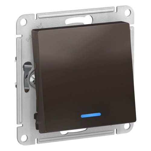 Переключатель проходной 1-кл. СП AtlasDesign 10А IP20 (сх. 6а) 10AX с подсветкой механизм мокко SE A