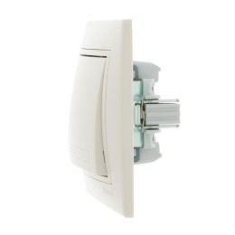 Выключатель 1-кл. СП Mira 10А IP20 со вставкой крем. LEZARD 701-0303-100