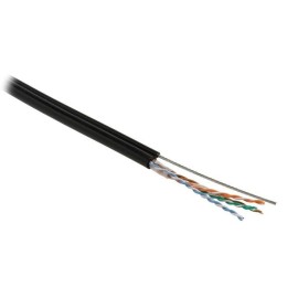 Кабель витая пара U/UTP кат.5E 4 пары 24 AWG ОЖ solid с метал. тросом внешн. PE -40град.C-+60град.C