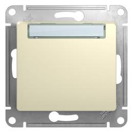 Механизм кнопки нажимной 1-кл. СП Glossa 10А IP20 (сх. 1) с табличкой беж. SchE GSL000219