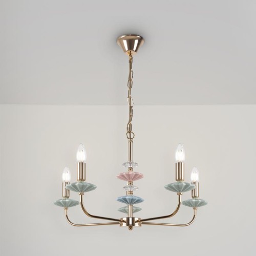 Светильник Castle 40Вт E14х5 IP20 подвесной Freya FR5336PL-05G