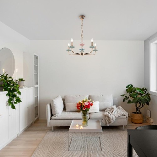 Светильник Castle 40Вт E14х5 IP20 подвесной Freya FR5336PL-05G