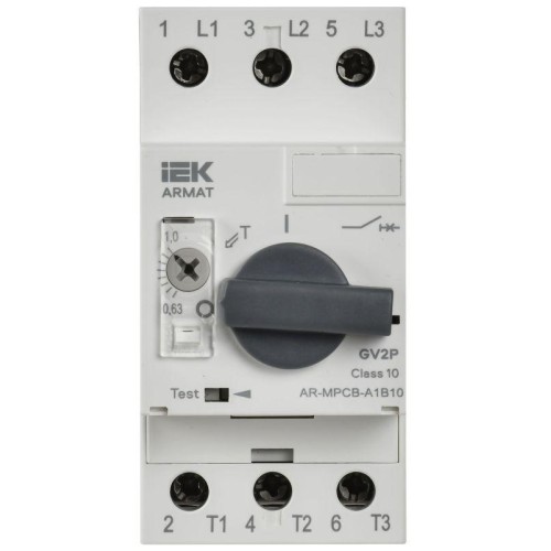 Выключатель автоматический защиты двигателя A1 GV2P 0.63-1А ARMAT IEK AR-MPCB-A1B10