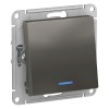 Переключатель проходной 1-кл. СП AtlasDesign 10А IP20 (сх. 6а) 10AX с подсветкой механизм сталь SE A