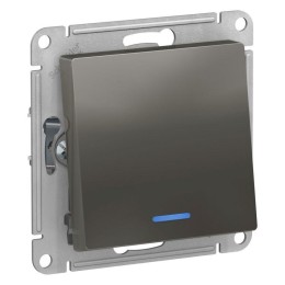 Переключатель проходной 1-кл. СП AtlasDesign 10А IP20 (сх. 6а) 10AX с подсветкой механизм сталь SE A