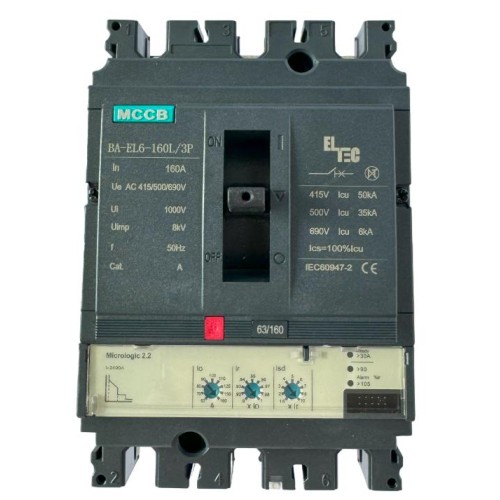 Выключатель автоматический MCCB BA-EL6-160L/3P 160А (электронный Micrologic 2.2 ICU:50KA) ELTEC 1222
