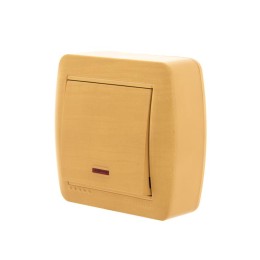 Выключатель 1-кл. ОП Demet 10А IP20 с подсветкой ясень LEZARD 711-4700-111