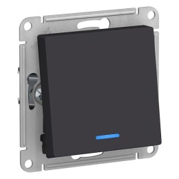 Переключатель проходной 1-кл. СП AtlasDesign 10А IP20 (сх. 6а) 10AX с подсветкой механизм карбон SE