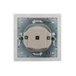 Розетка 1-м СП Rain 16А IP20 без заземл. с зол. боковой вставкой керамика бел. LEZARD 703-0226-121