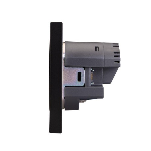 Розетка 1-м СП STRONG MIELE 16А с заземл. защ. шторки с USB A+C быстрой зарядки 5В/3А антрацит Kranz