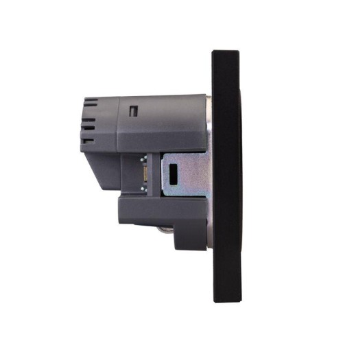 Розетка 1-м СП STRONG MIELE 16А с заземл. защ. шторки с USB A+C быстрой зарядки 5В/3А антрацит Kranz