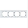 Рамка 4-м G-Glass стекло бел. White Glass Jasmart G1004GW