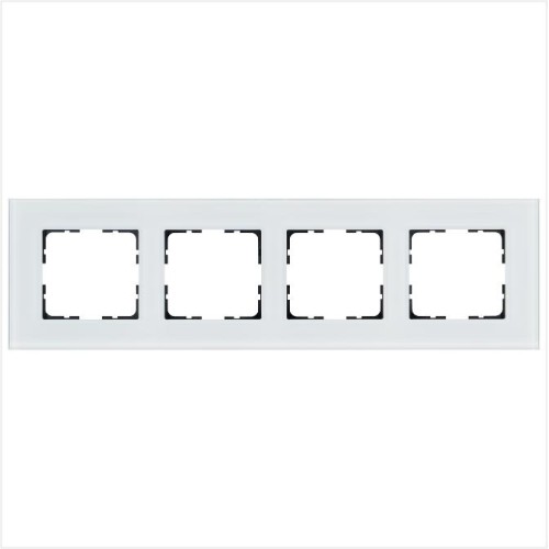 Рамка 4-м G-Glass стекло бел. White Glass Jasmart G1004GW