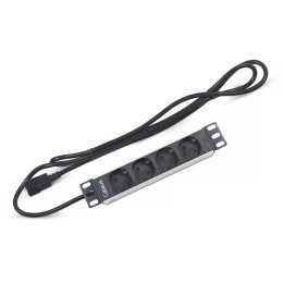 Блок розеток 4-м PDU-4P-2IEC 10А евростандарт вилка IEC 320 C14 для 10дюйм шкафов горизонт. без выкл