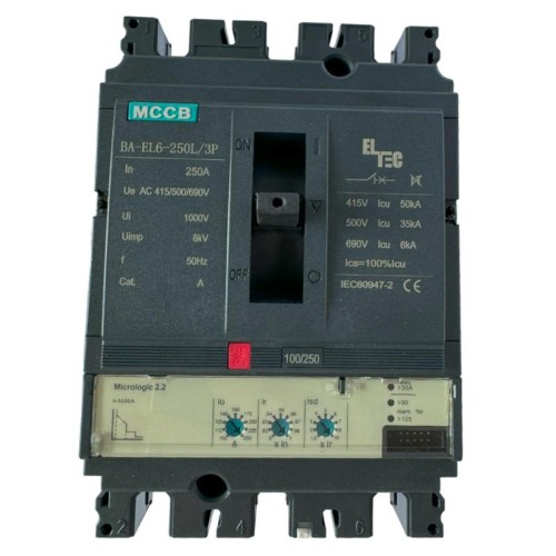 Выключатель автоматический MCCB BA-EL6-250L/3P 250А (электронный Micrologic 2.2 ICU:50KA) ELTEC 1222