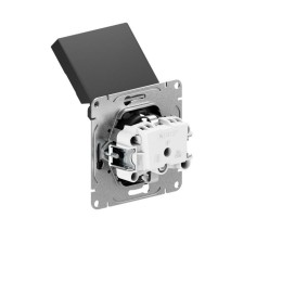 Розетка СП Эпика 16А IP44 с заземл. защ. шторки c крышкой механизм черн. EKF UP1-SOB-111-44