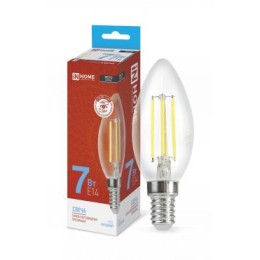 Лампа светодиодная LED-СВЕЧА-deco 7Вт свеча прозрачная 6500К холод. бел. E14 810лм 230В IN HOME 4690