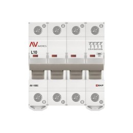 Выключатель автоматический модульный 4п L 10А 10кА AV-10 DC AVERES EKF mcb10-DC-4-10L-av