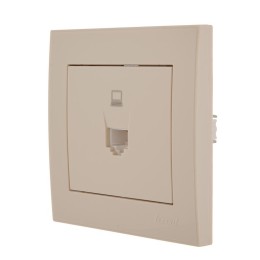 Розетка компьютерная СП Rain RJ45 16А IP20 механизм крем. LEZARD 703-0388-139