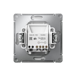 Выключатель кнопочный 1-кл. ArtGallery быстрозажим. клем. механизм алюм. SE GAL000315S