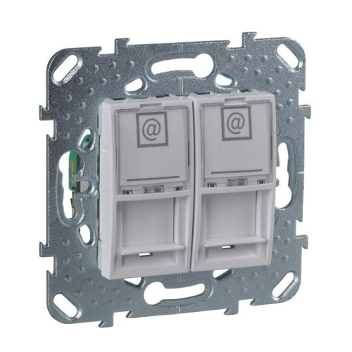 Розетка компьютерная 2-м СП Unica RJ45 кат.5E механизм бел. SchE MGU5.2020.18ZD