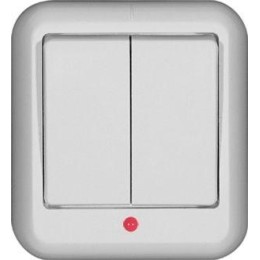 Выключатель 2-кл. ОП Прима 6А IP20 с подсветкой с монтаж. пластиной бел. (опт. упак.) SchE A56-007M-