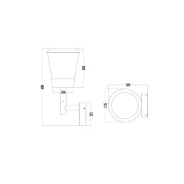 Светильник Faro 1х23Вт E27 IP54 бра настен. Maytoni O039WL-01B