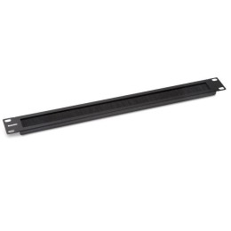 Фальш-панель BPB19-1U-RAL9005 на 1U с щеточным вводом черн. (RAL 9005) Hyperline 52601