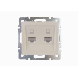 Розетка компьютерная 2-м Rain RJ45 механизм крем. LEZARD 703-0388-141