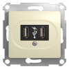 Розетка USB 1-м СП Glossa механизм беж. SchE GSL000232