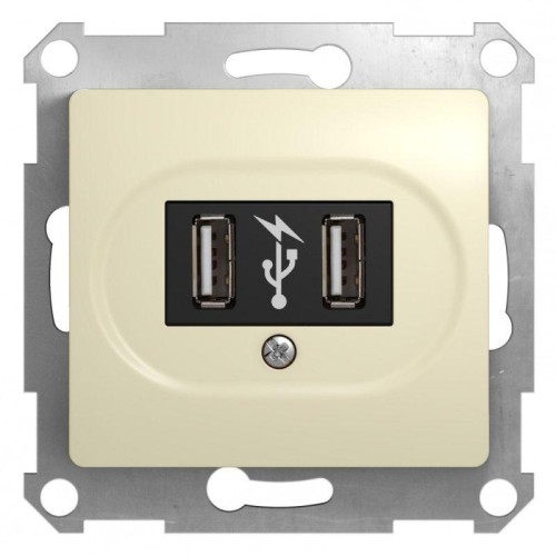 Розетка USB 1-м СП Glossa механизм беж. SchE GSL000232