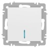 Выключатель 1-кл. СП Accent 6-102-01М 10А IP20 250В с подсветкой AL/CU бел. матов. Intro Б0063466