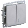 Выключатель 2-кл. СП BRITE ВС10-2-1-БрА 10А с индик. механизм алюм. IEK BR-V20-1-10-K47
