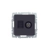 Розетка компьютерная + телевизионная 2-м BRITE РТВ/РК12-БрГ RJ45 кат.5E + TV механизм графит IEK BR-