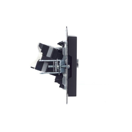 Розетка компьютерная + телевизионная 2-м BRITE РТВ/РК12-БрГ RJ45 кат.5E + TV механизм графит IEK BR-
